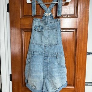 Free People Blue Denim Ziggy Short Overall